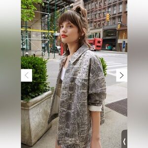 UO Snakeskin Trucker Jacket | Small